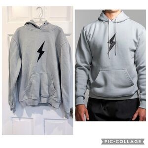 Bruce Bolt Men's Gray & Black Stitched Hoodie Size Medium